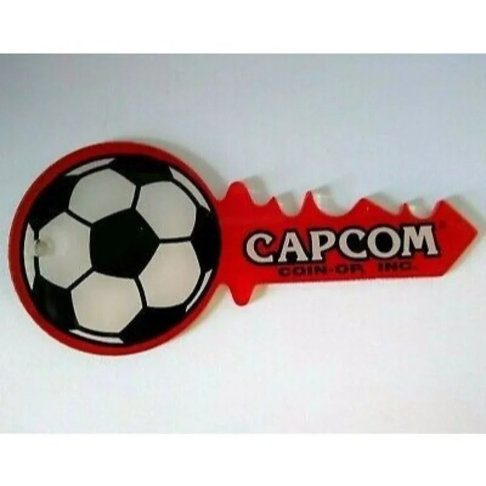 Capcom Flipper Football Pinball Machine Plastic Keychain Original 1996 NOS Red